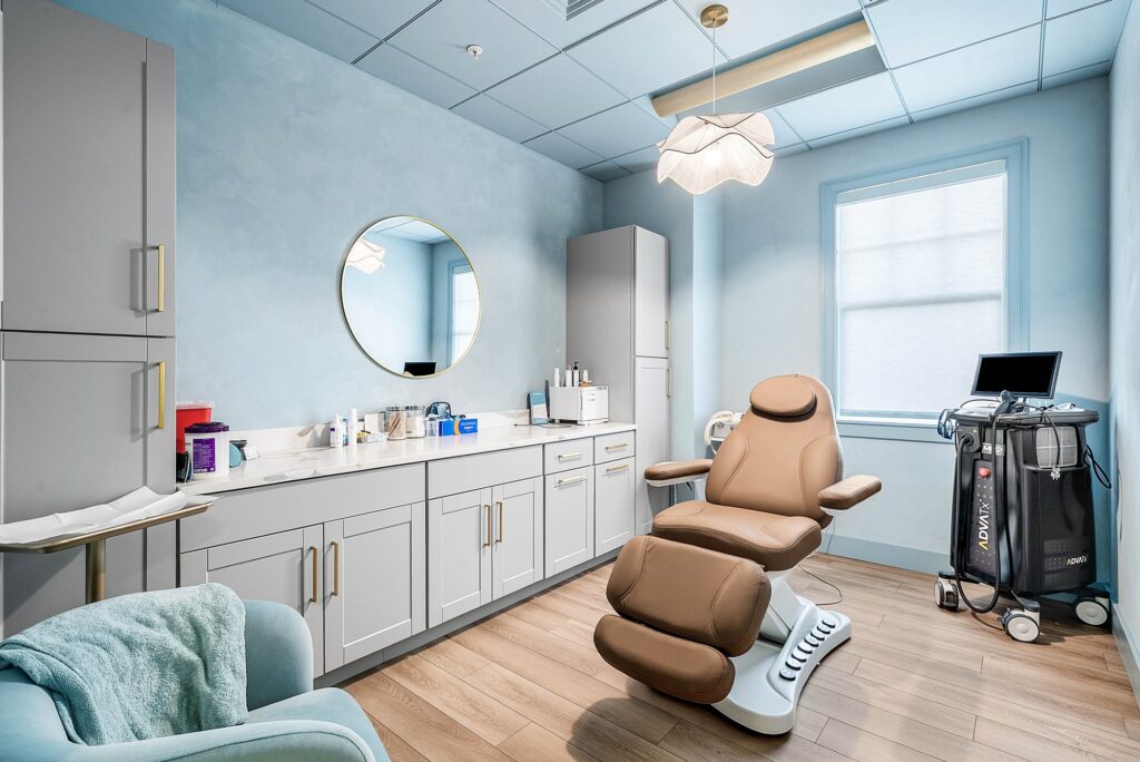 Aesthetic treatment room at Delray Skin in Delray Beach